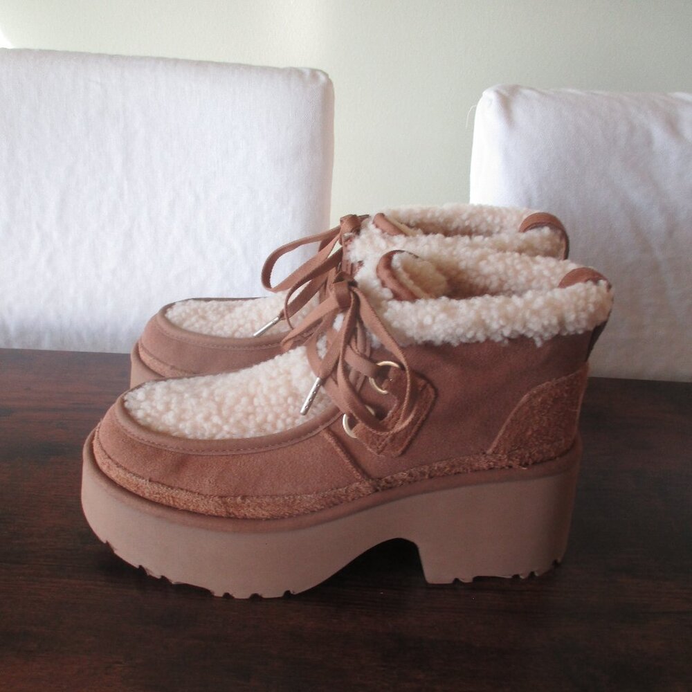 UGG Brown Ankle Boots with Cream Lining